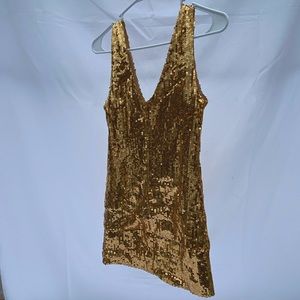 C-Gen GOLD Sequin Dress size Medium